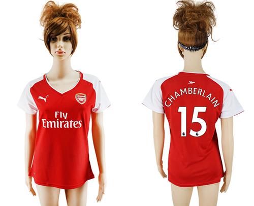 Women's Arsenal #15 Chamberlain Home Soccer Club Jersey - Click Image to Close